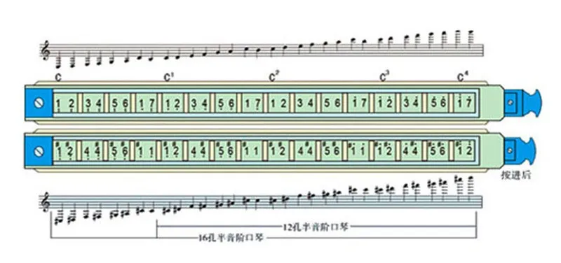 Easttop Хроматическая губная гармоника ABS расческа 12 отверстий 48 Тон C Ключ Профессиональный Armonica Cromatica рот Ogan духовой музыкальный инструмент