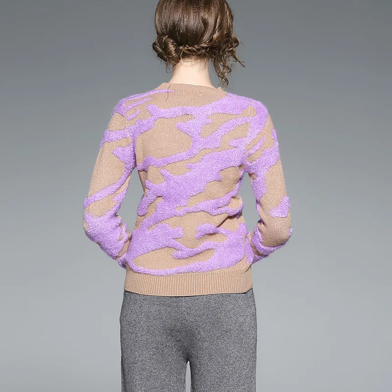 Elastic knit patchwork pullovers sweater 2018 new women autum winter basic long sleeve sweater