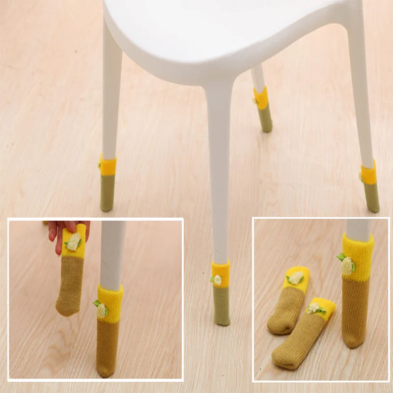 

Fashion home decor chair leg sock table foot socks cover knitting wool floor chair protection covers baby safety