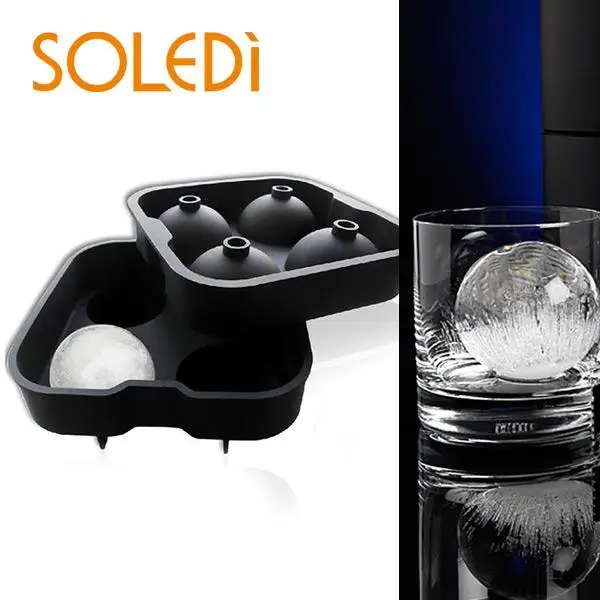 

2Pc/Set food safe Silicone Spherical Round Ball Ice Cube Tray Maker Mold Mould Kitchen Easy DIY at home