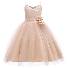 Для девочек в цветочек Свадебная вечеринка, платье подружки невесты, для прогулок висит Печатная рекламная платья цвета шампанского для маленьких девочек первой евхаристии Платья для вечеринок vestidos