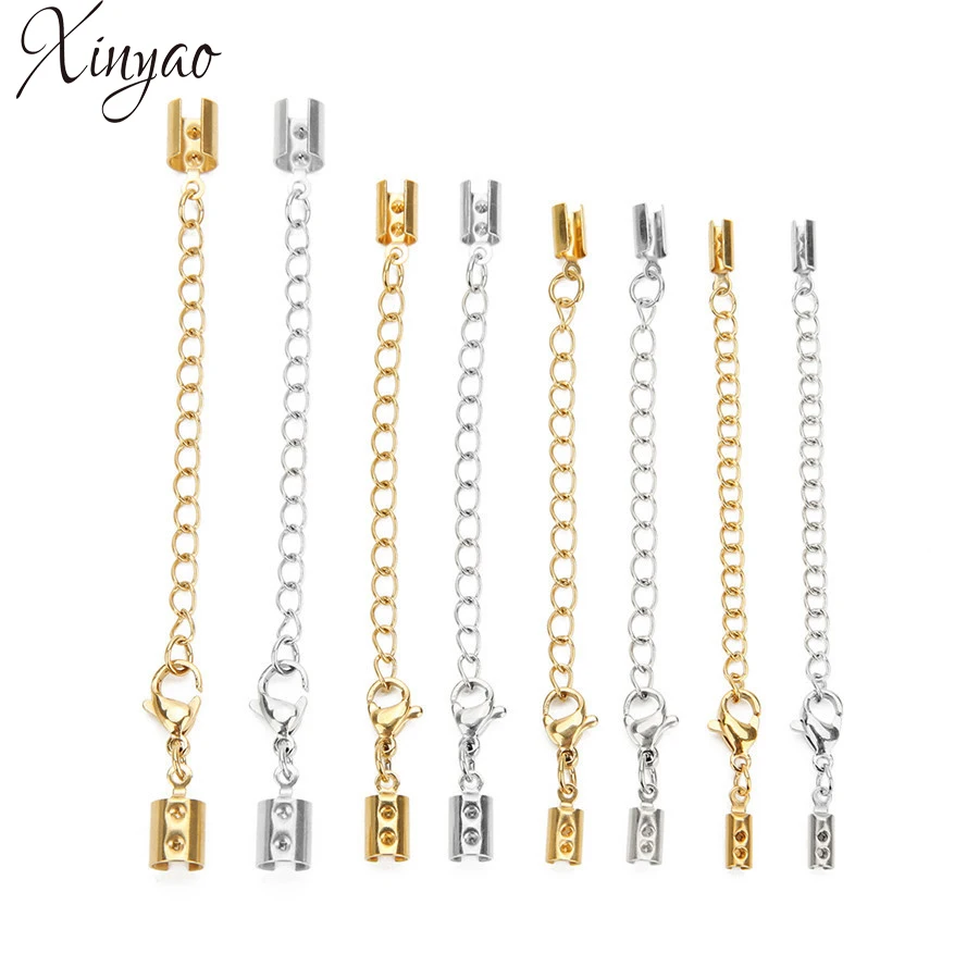 Xinyao 5sets/lot Gold Color Stainless Steel Lobster Clasps Crimp End