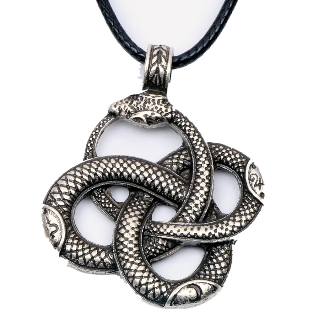 Узловое ожерелье Ouroboros норвежский викинг змеиные руны Северный талисман языческая Викка духовные ювелирные изделия для мужчин серебро для женщин чокер