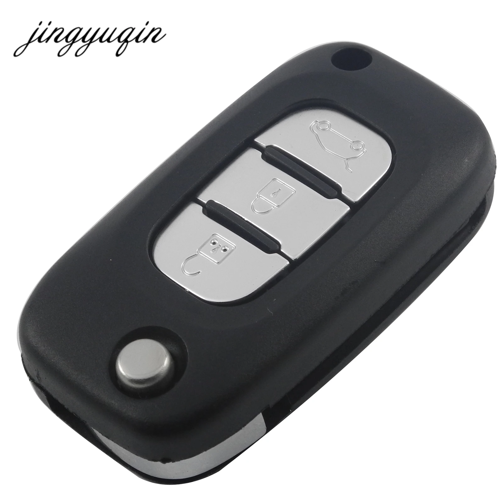 

jingyuqin 10pcs 3 Buttons Car Remote Key Case Cover for Renault Fluence Clio /Megane /Kangoo Modus Flip Folding Fob Shell