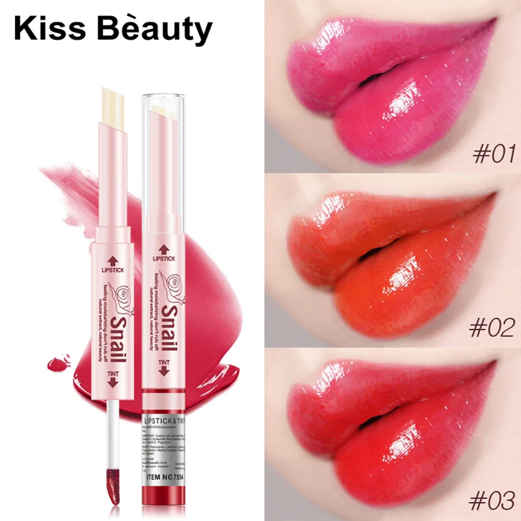 

Double Head Moisturizing Lip Gloss Lip Glaze Two In One Korean Cosmetics Sexy Red Lip Tint Women Fashion Makeup Gift Batom