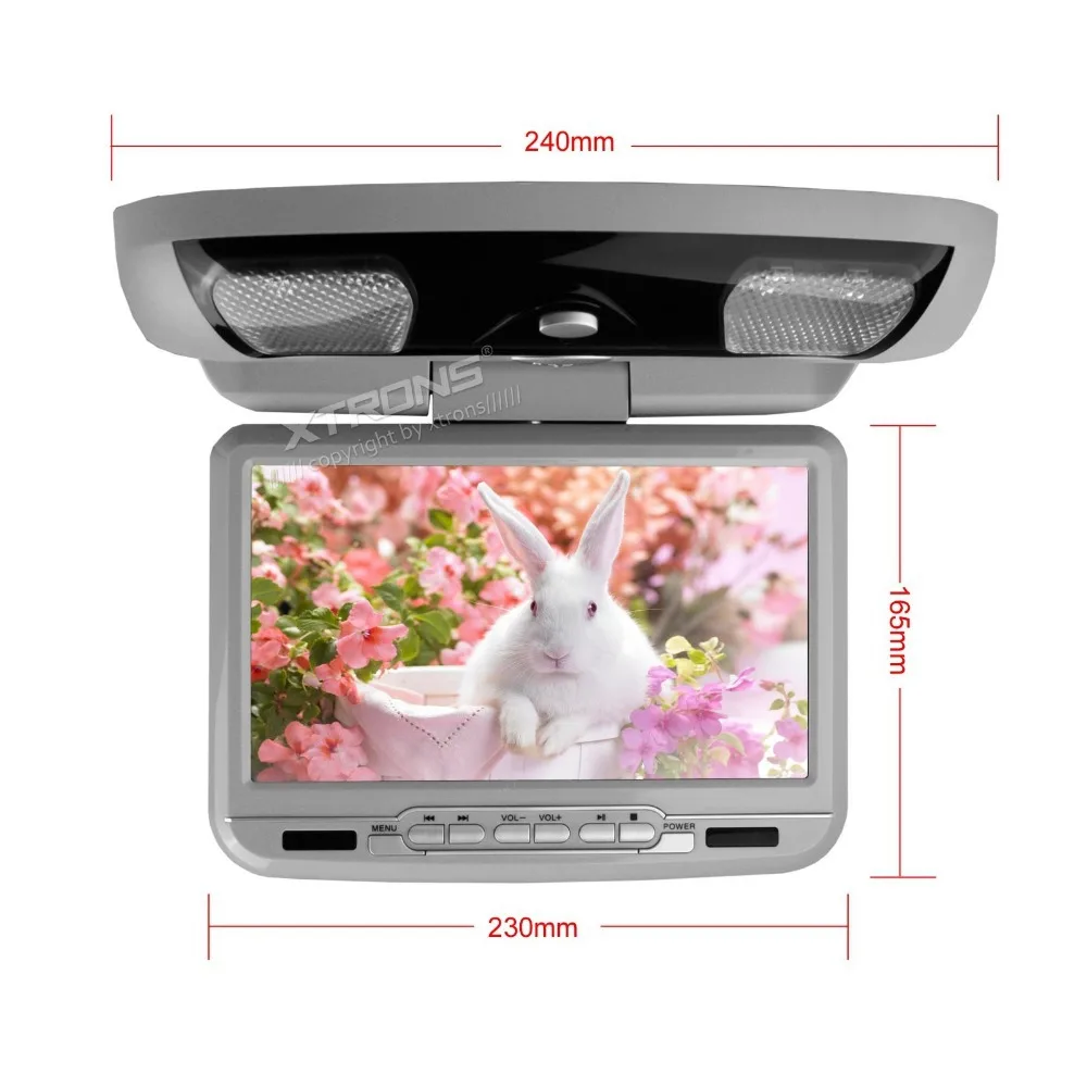 Flash Deal 9" Grey Color Flip Down Car DVD Car Roof Monitor DVD with Built in IR/FM Transmitter & Built-in Speaker(Black & Beige Optional) 2