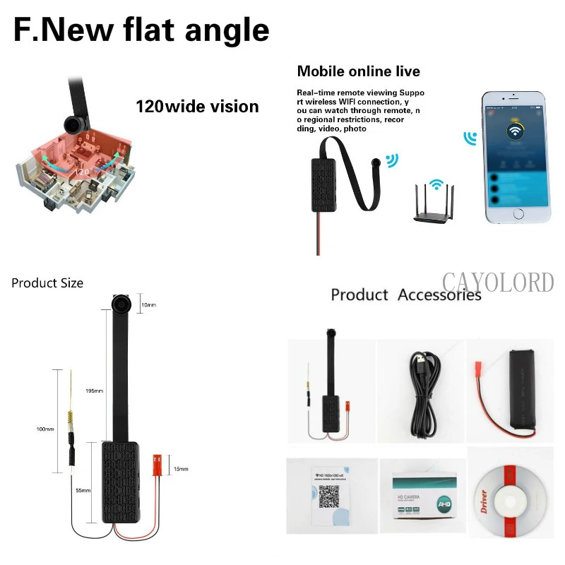  HD 1080 P Mini Macchina Fotografica del IP di WIFI Flessibile Video Audio Recorder Motion Detection