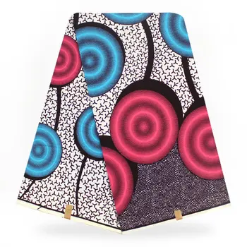 

Hot sale Ankara Popular Wax Red and blue lollipops pattern real wax batik java hitarget wax fabric for Party Dress H180529