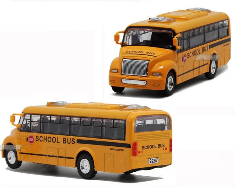 Alloy City School Bus Toy Model Car Light Music For Baby Kids Children Playing Games (2)