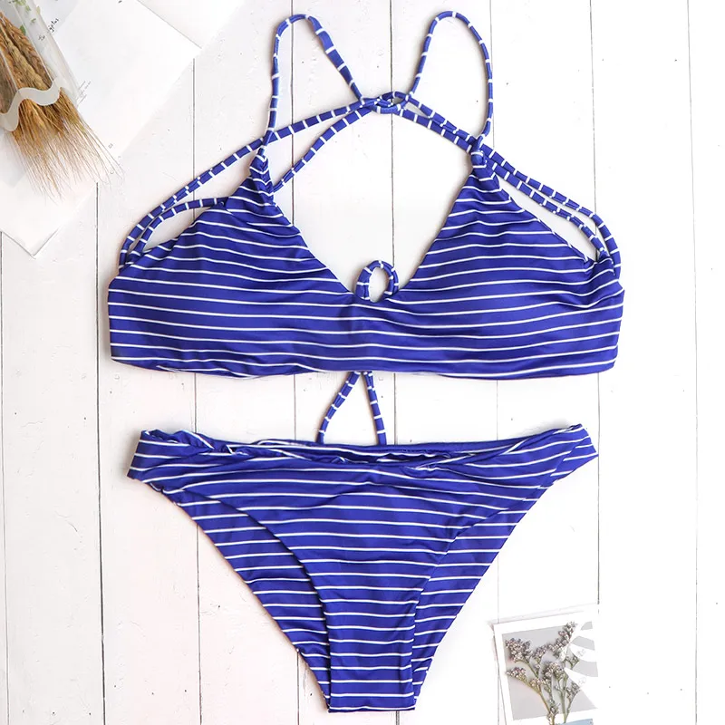 

Bikini Set Women Swimwear 2019 Summer Sexy Push Up Padded Striped Micro String Swimsuit Brazilian Bikini Beach Bathing Suit