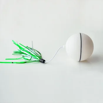 

Flash Rolling Tease Catball USB Electronic Pet LED Rolling Flash Ball Tease Toy Can Change Feather Charging Design with Laser