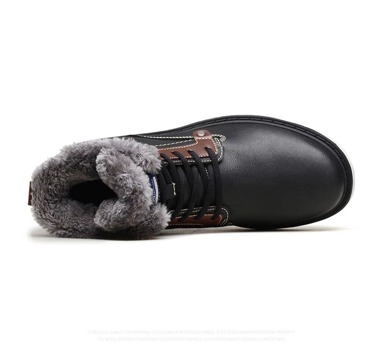 Модные плюшевые мужские рабочие ботинки; зимние кожаные мужские зимние повседневные ботинки; botas hombre; ботильоны на платформе с кружевом Черного цвета; chaussure homme