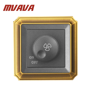 

MVAVA New Arrival Ceiling Fan Speed Control On/off Switch Wall Dimmer Switch AC220V 10A Luxury Bronzed Frame Pane Free Shipping