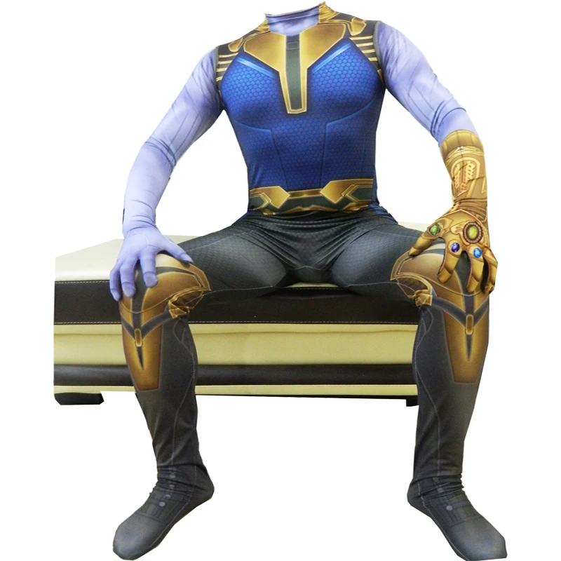 Jumpsuit Делюкс танос Косплей Костюм Megamind танос костюм для взрослых Мстители 4 эндгейм зентай костюм комбинезоны Хэллоуин костюм для мужчин - Цвет: Jumpsuit