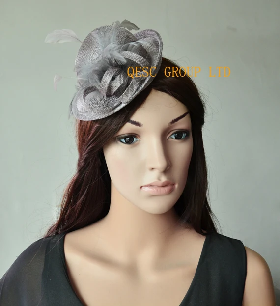hat fascinator.lilac,lorange,red 