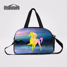 Dispalang модная сумка на молнии путешествие на выходные Портативная сумка для багажа вещевой мешок Единорог багаж дорожная сумка среднего размера вещевой мешок