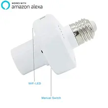 Смарт-E27 держателя лампы свет гнездо Wi-Fi лампочка mini-usb разъемы для Amazon Alexa устройств нового Echo Dot поддержка App Управление