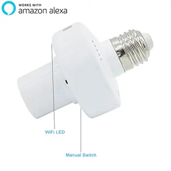 

Smart E27 Light Socket Lamp Holder WiFi Light Bulb Adapter For All Amazon Alexa Devices New Echo dot support by App Control