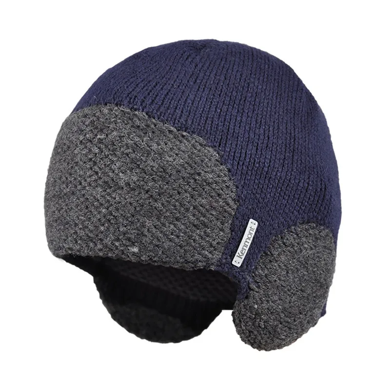 Kenmont Fall Winter Mens Beanie Hat Cotton Knitted Earflaps Snow Ski