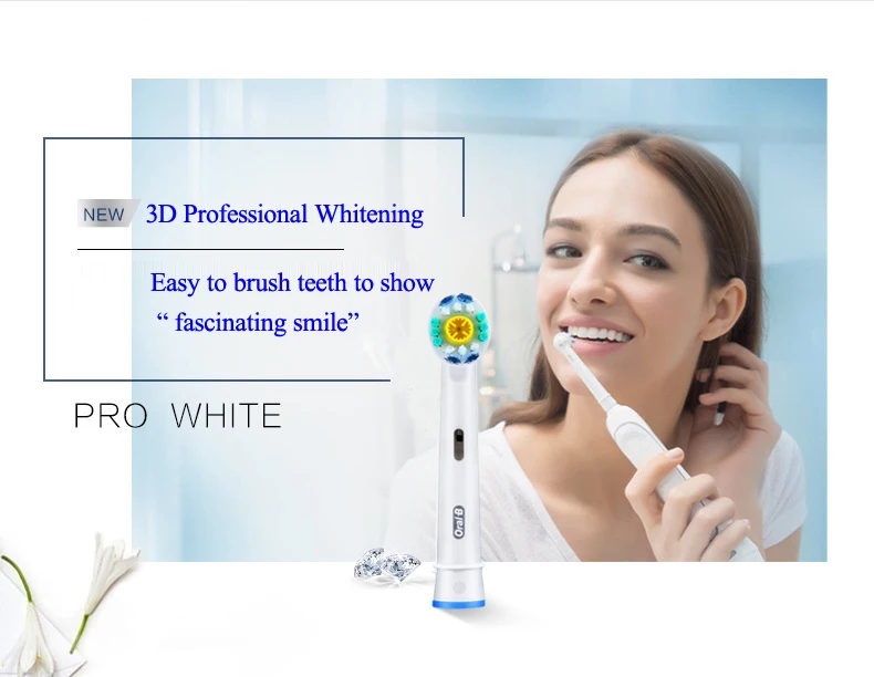 Escova de Dentes Oral Branco Substituição Cabeças Elétrica Oralb Eb18 Rotação Braun Dentes Branqueamento Cabeça Higiene 4pc b 3d 11 Cabeça de reposição para escovas de dente