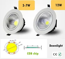 Dimmable Led downlight light COB Ceiling Spot Light 3w 5w 7w 12w 85-265V ceiling recessed Lights Indoor Lighting