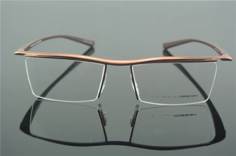 

TR90 Eyeglass Frame Half Rim Coffee Glasses Man Women Spectacles Rx able Optical E8189