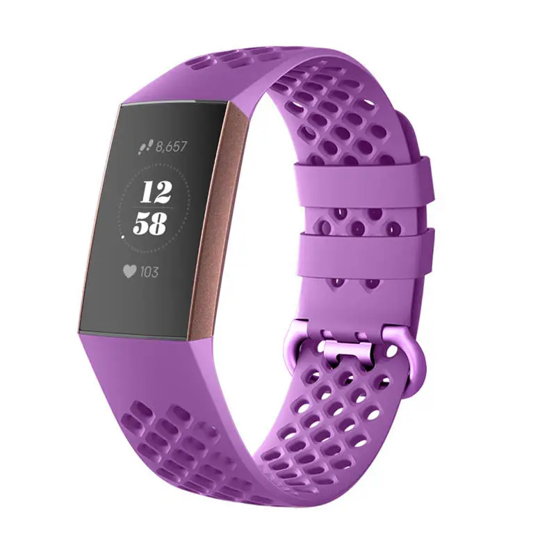 Мягкие силиконовые умные часы Браслет Ремешок Замена для умных часов спортивный ремешок для Fitbit Charge 3 - Цвет: 10