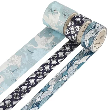 

3Pcs/set Japan Style Romantic Washi Tape Wave Crane Sakura Masking Tape Scrapbooking Decorative Sticker School Support