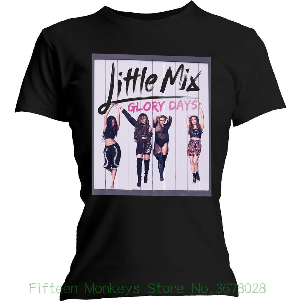 

Women's Tee Little Mix Ladies Black Slim Fit Short Sleeve T Shirt Glory Days Official Girls 2018 Summer Loose Clothes
