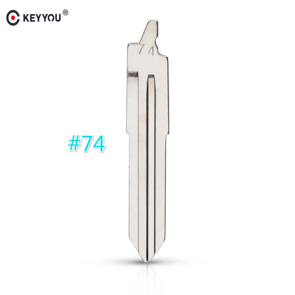 

KEYYOU 10 pcs/lot Metal Blank Uncut Flip KD Remote Key Blade Type 74# for Pentium B50 Original NO. 74 Blade