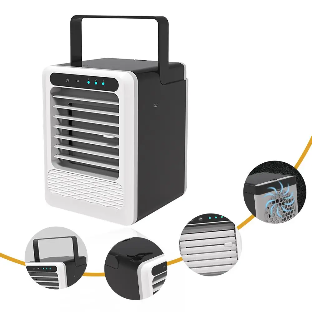  Refrigerador de aire portátil pequeño para el hogar del coche ventilador pequeño USB con 3 velocida