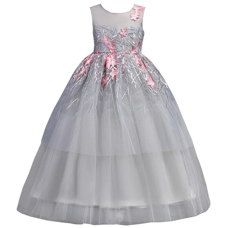 

2018 Children Princess Dress For Girls Sleeveless Wedding Dresses Kids Elegant Party Long Dress Children Clothes Summer Dresses