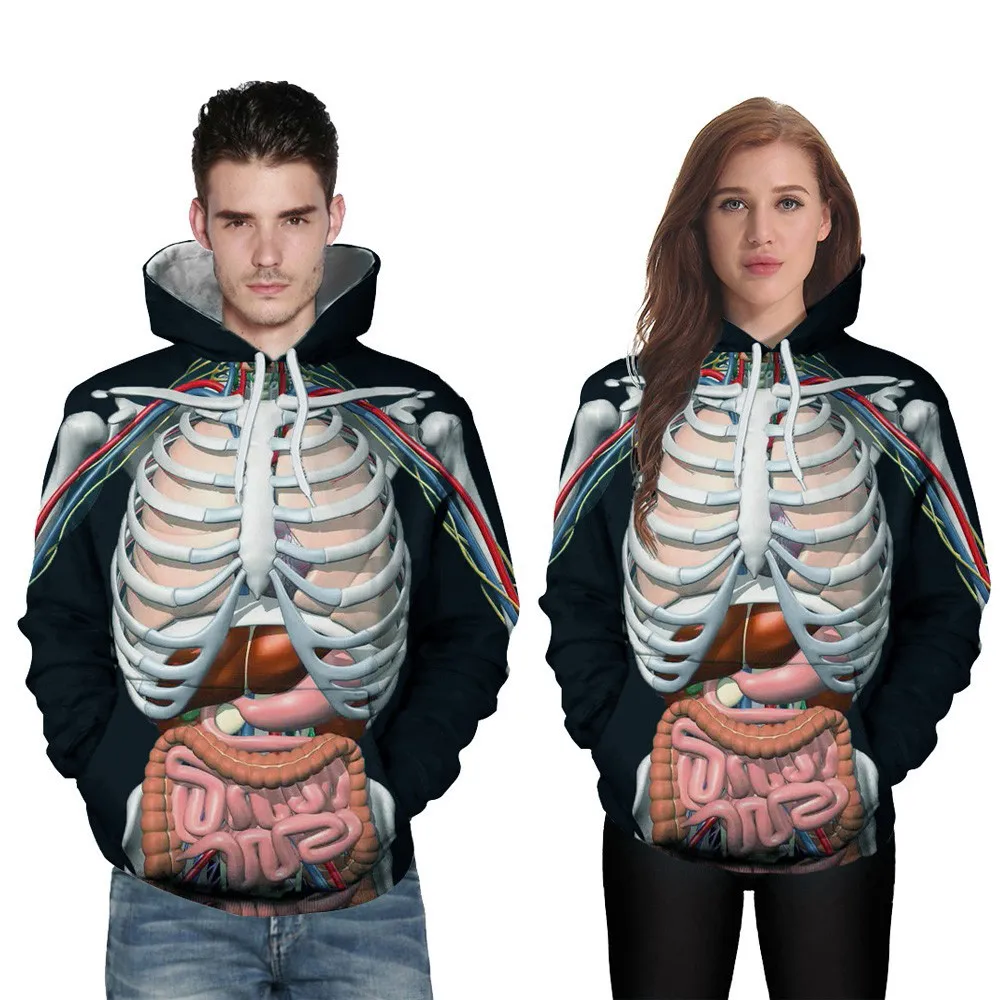 

Men Women sweatshirt Hooded 3D Print Long Sleeve Mode Halloween festival Couples Hoodies Jumper Top Blouse Shirt camisa femenina