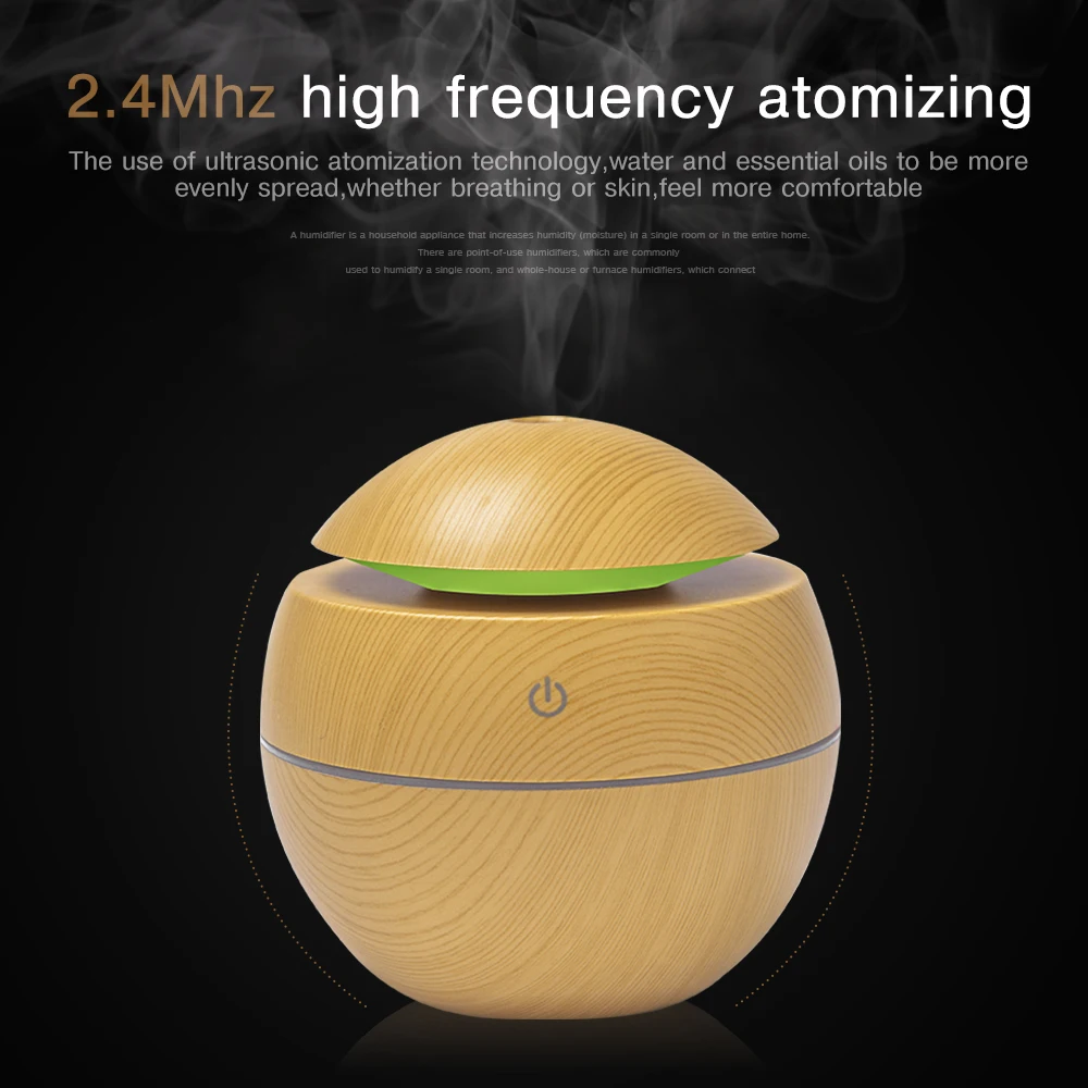  Changeable Aroma Essential Oil Diffuser Mini USB Air Humidifier Portable Ultrasonic Mist Humidifier