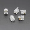 10 шт./лот 6P6C 6 контактов 6 контактов RJ11 модульный разъем для телефона, разъем RJ11 прозрачный кристалл ► Фото 3/3