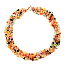 Красивое цветное ожерелье из натурального камня, ожерелье-воротник с кристаллами ручной работы, ожерелье из цветного камня