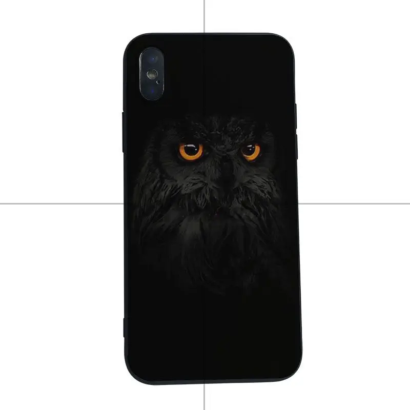 Yinuoda синие глаза в черном кота Сова Индивидуальные фотографии черный чехол для iPhone X 8 8plus черный чехол и 7 7plus 6 6s - Цвет: 4