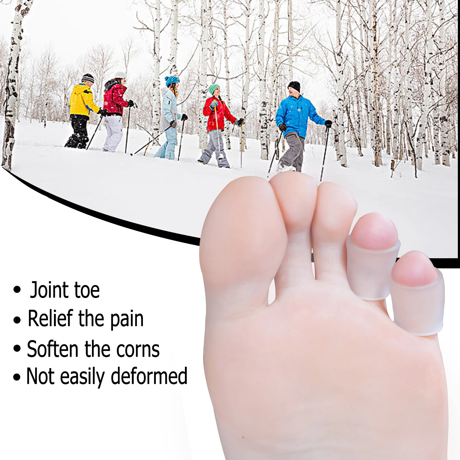 Sumifun 10Pcs/5Pairs Toe Separator Corn Protector Hammer Gel Sleeves Corn Eye Corrector Open Toe Tail Foot Care Tool D1328