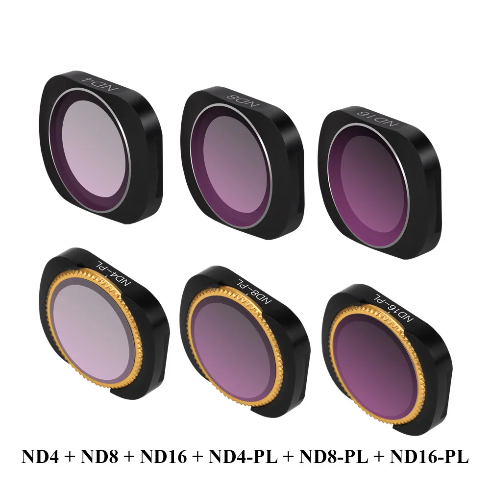Комплект фильтров для DJI OSMO карманный фильтр ручной карданный фильтр для объектива камеры Osmo карманный фильтр ND MCUV CPL ND64-PL ND32-PL ND4 ND8 - Цвет: set of six