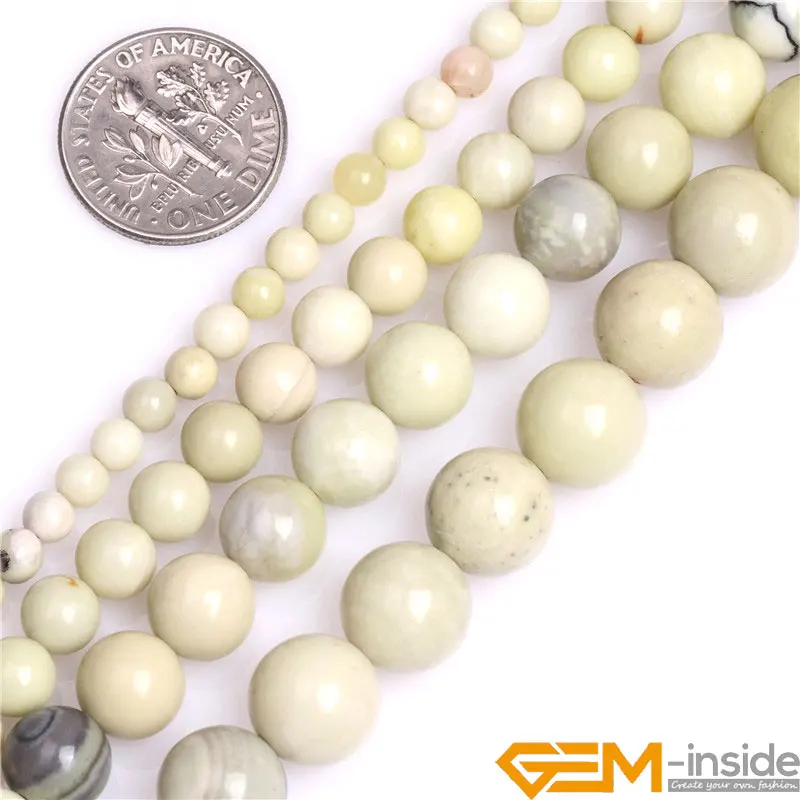 

4/6/8/10mm Round Natural Green Australia Butter Jaspers Beads DIY Loose Beads For Jewelry Making Strand 15 Inch Wholesale