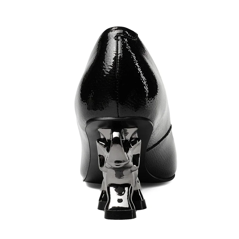 Najtaniej Buty markowe kobieta słoń rzeźba obcas skórzane czółenka wysokie obcasy pani jesienne letnie buty szpiczasty nosek kobiece buty imprezowe