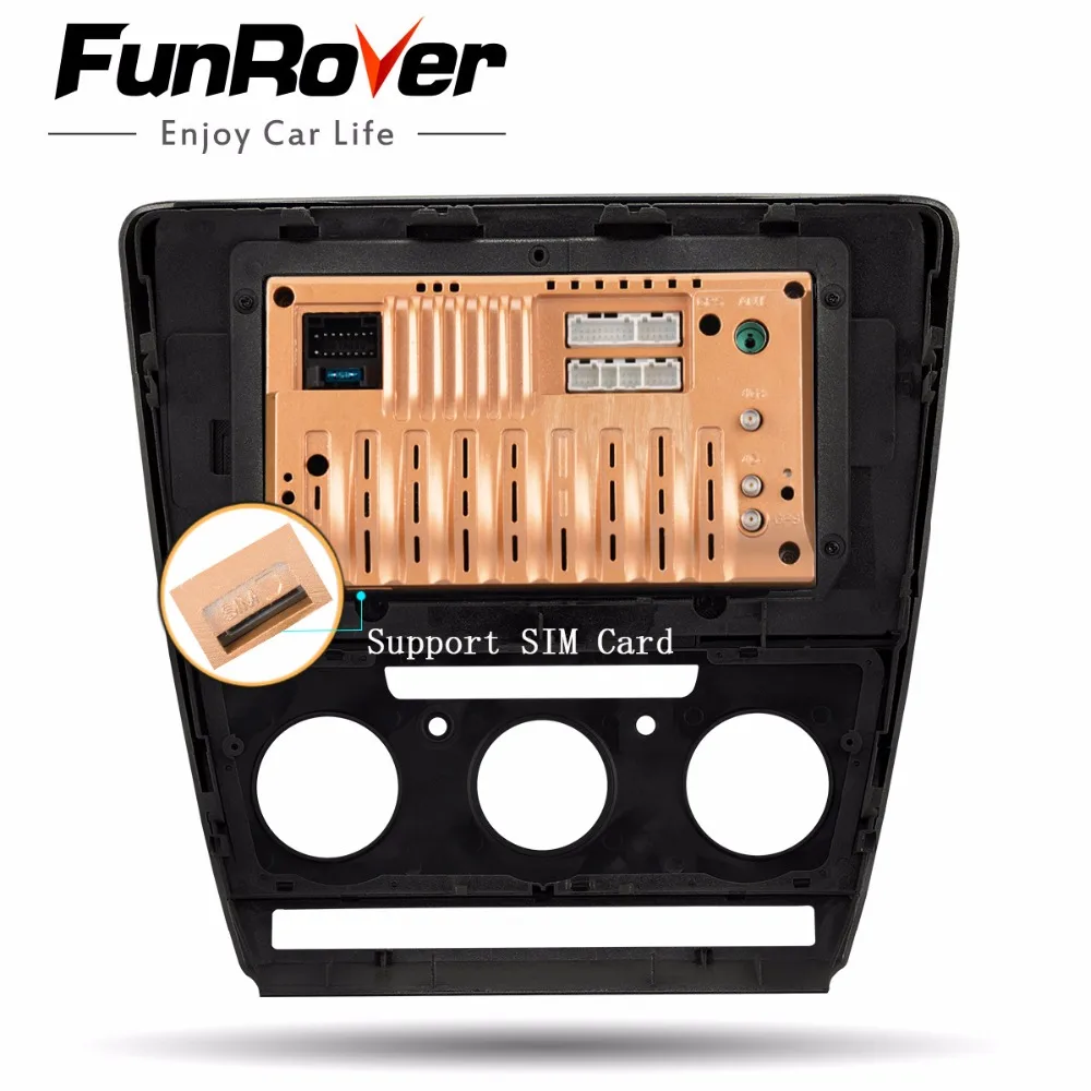 Excellent Funrover octa core android9.0 car dvd multimedia player For Skoda Octavia 2008-2013 A 5 A5 Yeti Fabia gps DSP 4G RAM 64G ROM LTE 5