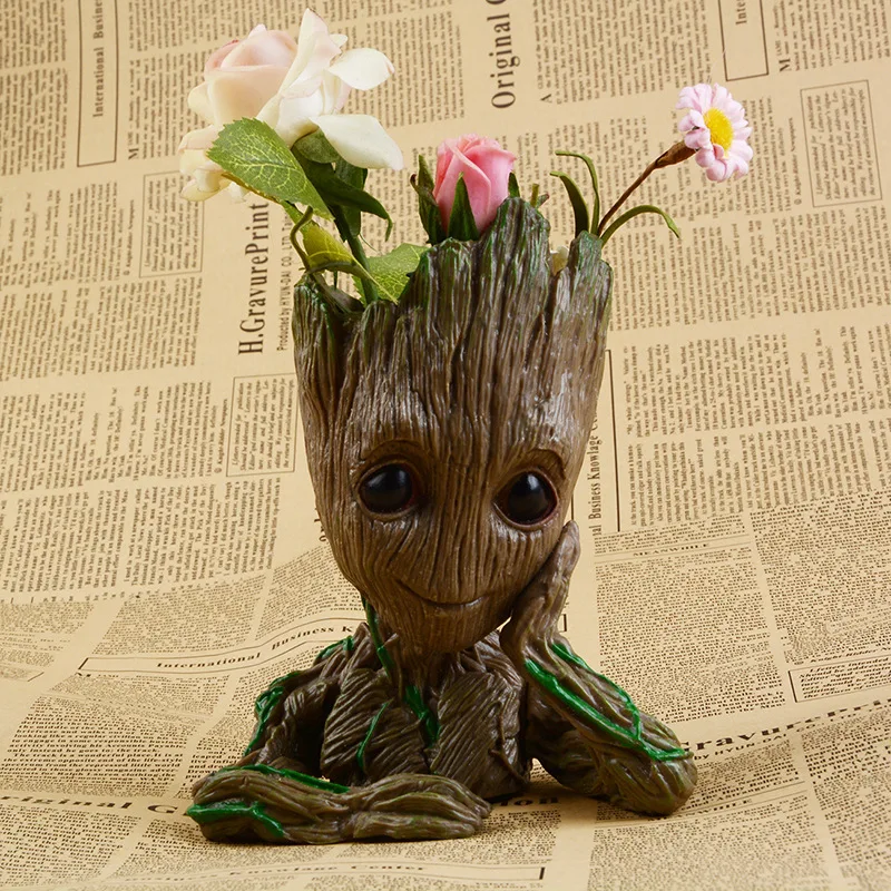 Grut Baby Groot цветочный горшок для растений фигурки милые модели каваи твиг Хранители сосуд антистресс дерево