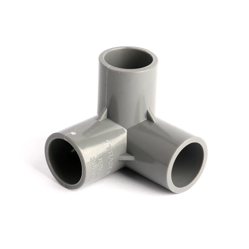 

15pcs 3-Way PVC Fitting Inner Diameter 20mm Elbow Tee PVC Connector Grey Plastic PVC Joints