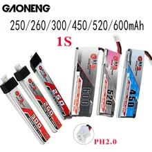 5 шт. аккумулятор Gaoneng GNB FPV батареи 250/260/300/450/520/600mAh 1S PH2.0 Plug Lipo Батарея для Emax Tinyhawk Kingkong LDARC крошечные