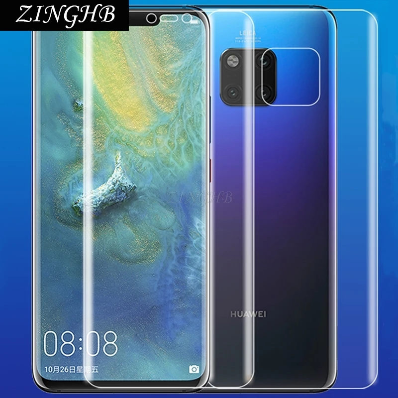 

2 Pcs/Lot Front & Back Auto Fixed Scratch Proof Anti Finger Hydrogel Screen Protector for Huawei Mate 20 Pro 6.39" Full film