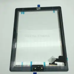 Lcd сенсорный экран дигитайзер для ipad 2 оригинальная ic трещина Передняя стекляная панель Замена Ремонт с домашней кнопкой и стикер tesa