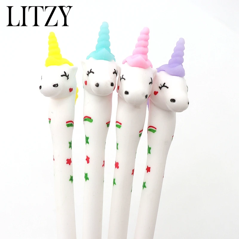 

Cute Unicorn Erasable Pen 0.5mm Blue/Black ink Magic Gel Pen Kawaii Student Writing Stationery For School Office Supply 4pcs/set