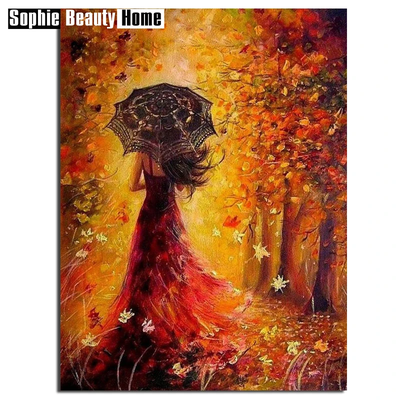 

Special Sales Diamond Painting Beauty In Autumn Handicraft Needlework 5D Drill Mosaic DIY Diamond Embroidery Home Decor 060208