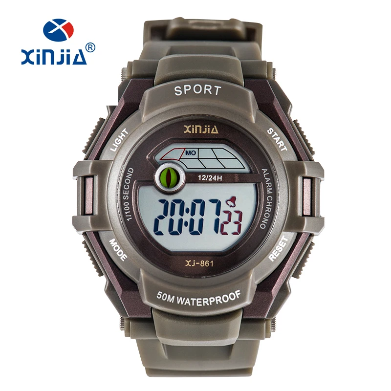 Shockresist цифровые часы для Для мужчин спортивные 50 м Водонепроницаемый Платье для улицы детская Подсветка Сигнализация Секундомер час